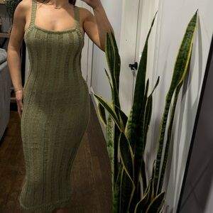 JLUXLABEL Moss Knit Midi Dress